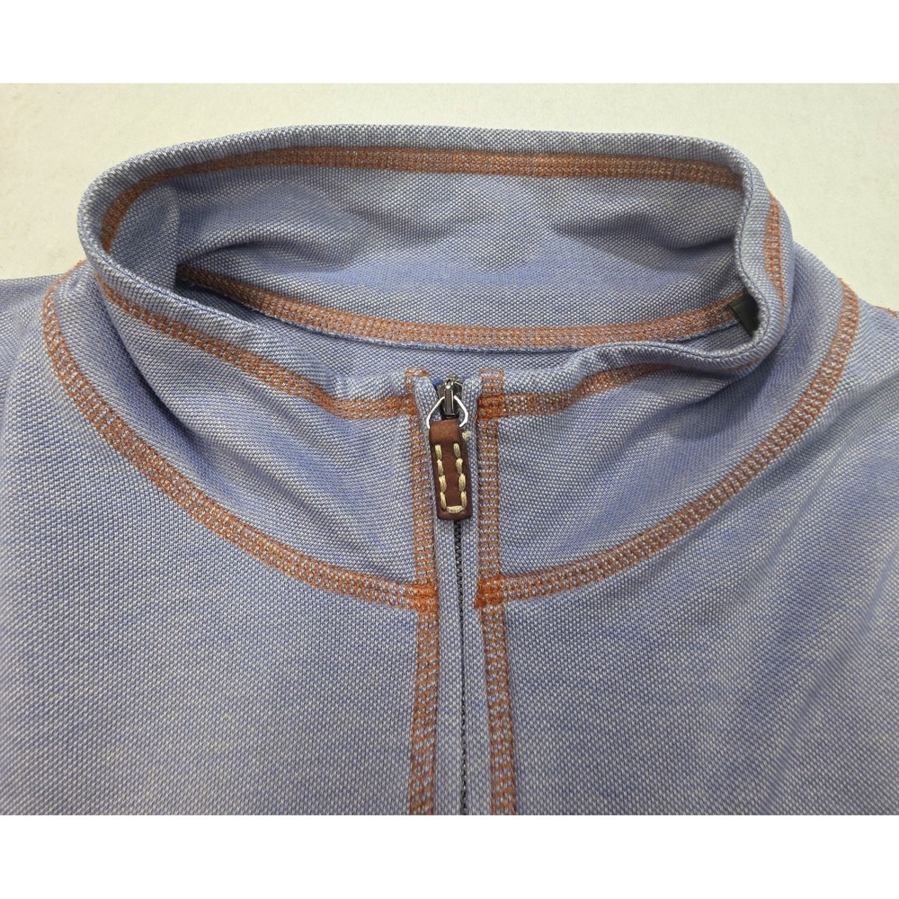J.L. Powell Pullover Shirt Pullover Men's XL Blue 1/4 Zip Sleeve Pocket - Picture 9 of 12